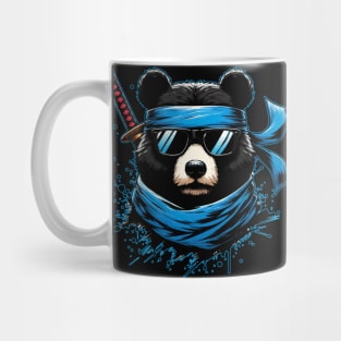 Cool Ninja Bear Japanese Anime Ink Splash Style Mug